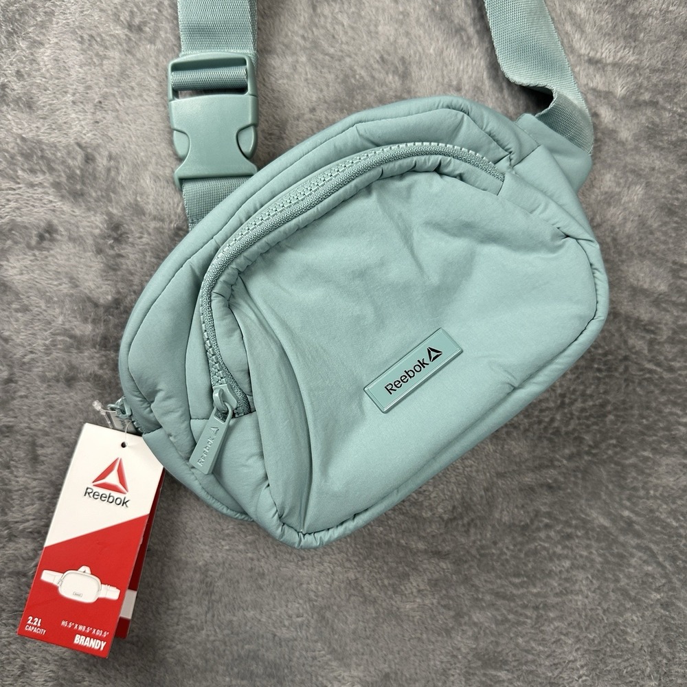 NWT Reebok Brandy Fanny Pack Belt Bag Crossbody Trellis Green Sage Mint 2.2L